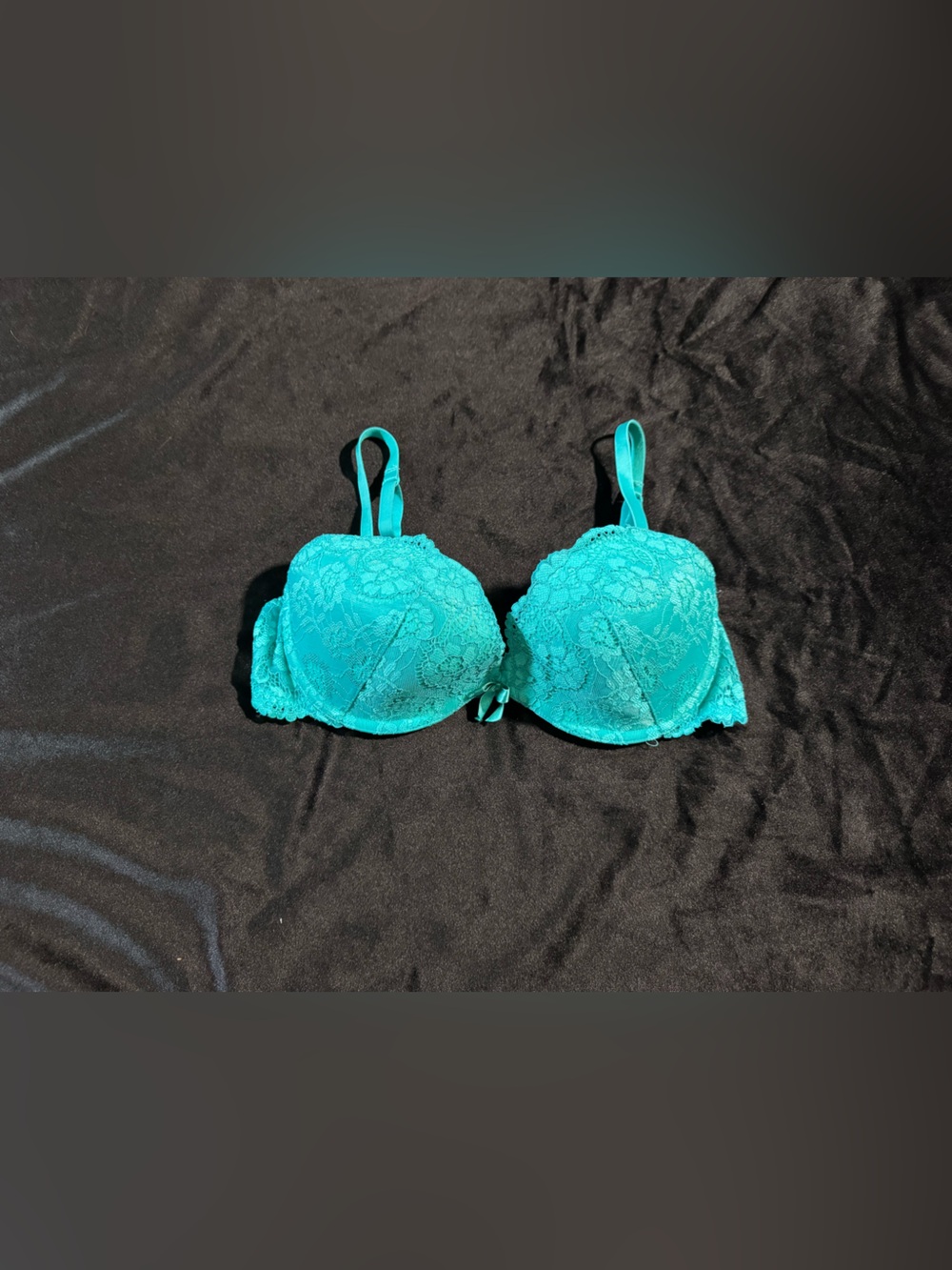 La SENZA Teal Lace Push-Up Bra with Bow Detail